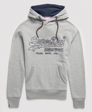 Superdry Downhill Racer Applique Férfi Kapucnis Pulóver Szürke | QANKC1408